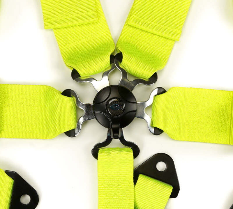 NRG SFI 16.1 5Pt 3 Inch Seat Belt Harness with Pads / Cam Lock - Neon Green - NRG SBH-B6PCNG