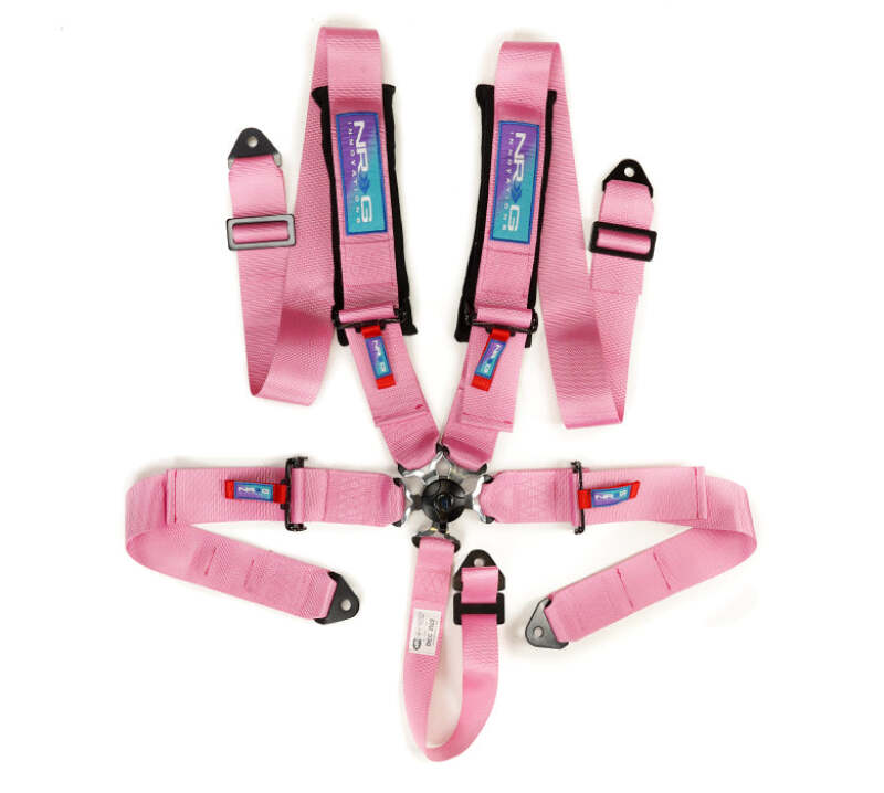 NRG NRGSBH-B6PCPK 5PT 3in. Seat Belt Harness / Cam Lock - Pink image 1