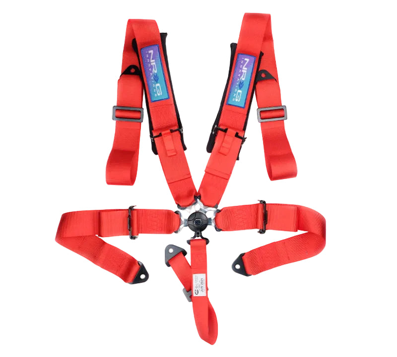 NRG NRGSBH-B6PCRD 5PT 3in. Seat Belt Harness / Cam Lock - Red image 1
