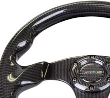 Load image into Gallery viewer, NRG Carbon Fiber Steering Wheel (320mm) Flat Bottom w/Shiny Black Carbon - NRG ST-009CF/BK