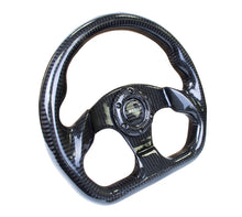 Load image into Gallery viewer, NRG Carbon Fiber Steering Wheel (320mm) Flat Bottom w/Shiny Black Carbon - NRG ST-009CF/BK