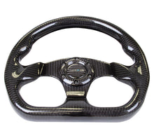 Load image into Gallery viewer, NRG Carbon Fiber Steering Wheel (320mm) Flat Bottom w/Shiny Black Carbon - NRG ST-009CF/BK