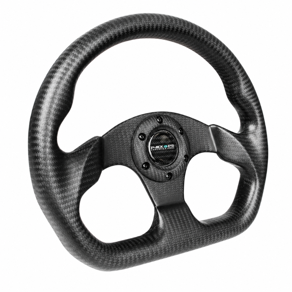 NRG Carbon Fiber Steering Wheel (320mm) Flat Bottom Matte Black Carbon - NRG ST-009CF/MB