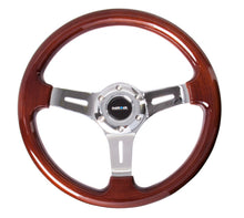 Load image into Gallery viewer, NRG Classic Wood Grain Steering Wheel (330mm) Wood Grain w/Chrome 3-Spoke Center - NRG ST-015-1CH