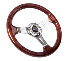 Load image into Gallery viewer, NRG Classic Wood Grain Steering Wheel (330mm) Wood Grain w/Chrome 3-Spoke Center - NRG ST-015-1CH