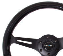Load image into Gallery viewer, NRG Classic Wood Grain Steering Wheel (350mm) Black Paint Grip w/Black 3-Spoke Center - NRG ST-015BK-BK