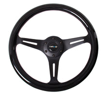 Load image into Gallery viewer, NRG Classic Wood Grain Steering Wheel (350mm) Black Paint Grip w/Black 3-Spoke Center - NRG ST-015BK-BK