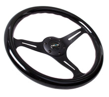 Load image into Gallery viewer, NRG Classic Wood Grain Steering Wheel (350mm) Black Paint Grip w/Black 3-Spoke Center - NRG ST-015BK-BK