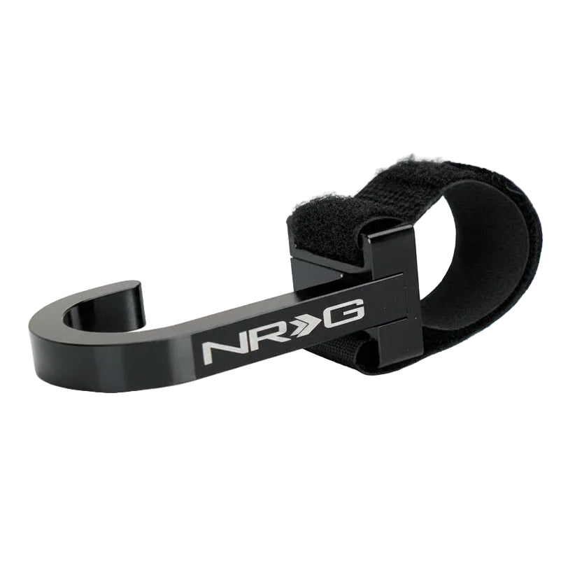 NRG Steering Wheel Hook CNC Aluminum w/ Laser Logo - Black - NRG STR-100BK