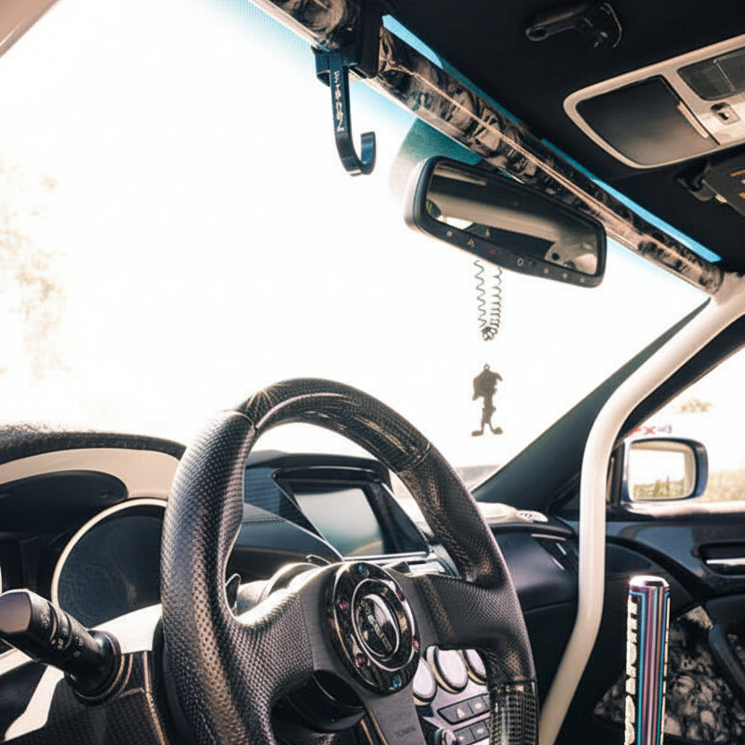NRG Steering Wheel Hook CNC Aluminum w/ Laser Logo - Black - NRG STR-100BK