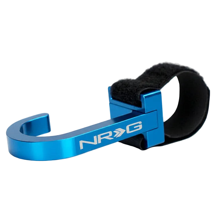 NRG Steering Wheel Hook CNC Aluminum w/ Laser Logo - Blue - NRG STR-100BL