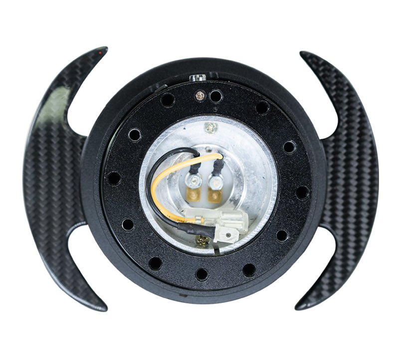 NRG Quick Release Kit Gen 3.0 - Black Body / Black Ring w/ Carbon Fiber Handles - Black Ops Auto Works