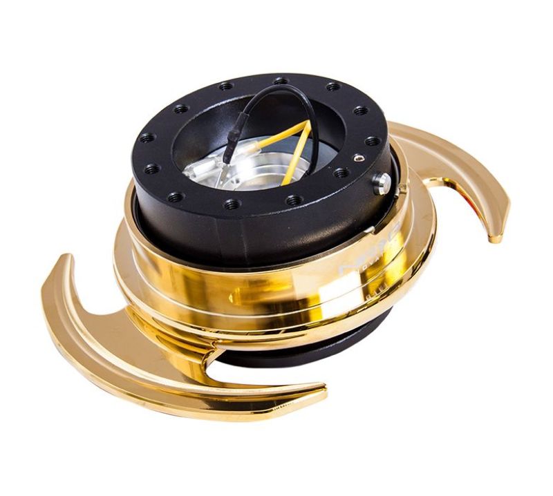 NRG Quick Release Kit Gen 3.0 - Black Body / Chrome Gold Ring w/Handles - Black Ops Auto Works