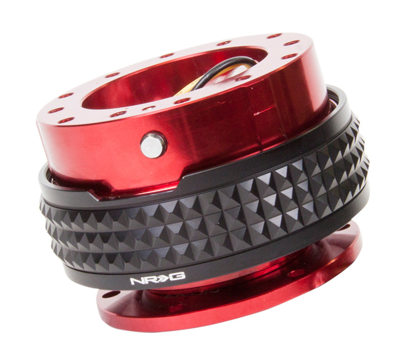 NRG Quick Release Kit - Pyramid Edition - Red Body / Black Pyramid Ring - Black Ops Auto Works