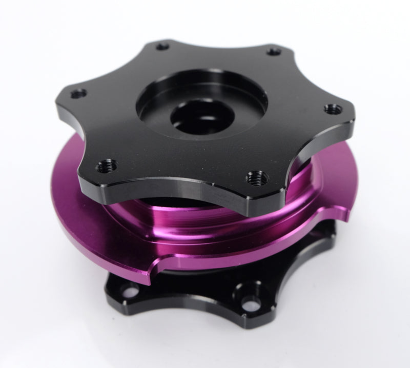 NRG Quick Release SFI SPEC 42.1 - Shiny Black Body / Shiny Purple Ring - Black Ops Auto Works