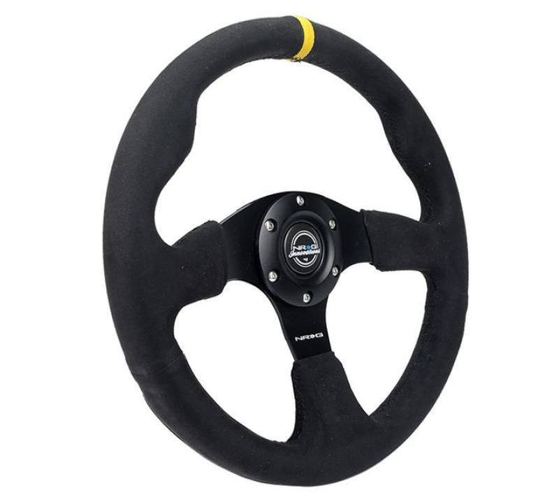 NRG Reinforced Steering Wheel (320mm) Alcantara Steering Wheel w/ Black Stitching - Black Ops Auto Works