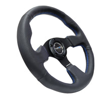 Load image into Gallery viewer, NRG Reinforced Steering Wheel (320mm) Black Leather w/Blue Stitching - Black Ops Auto Works