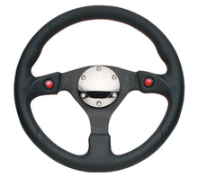Load image into Gallery viewer, NRG Reinforced Steering Wheel (320mm) Blk Leather w/Dual Buttons - Black Ops Auto Works