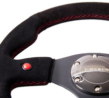 Load image into Gallery viewer, NRG Reinforced Steering Wheel (320mm) Blk Suede w/Dual Buttons - Black Ops Auto Works