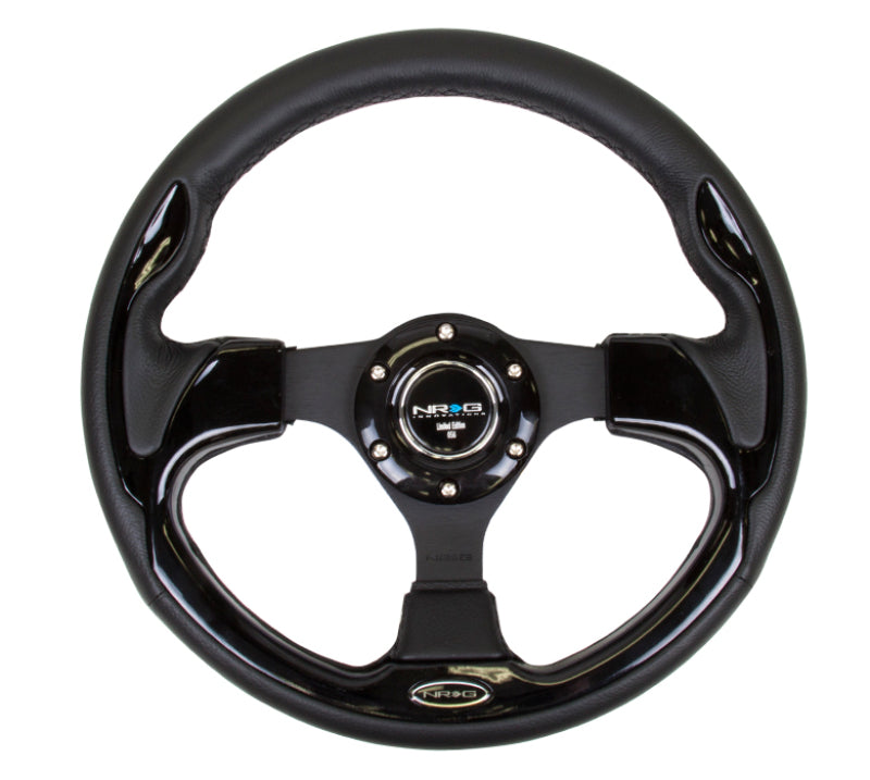 NRG Reinforced Steering Wheel (320mm) Blk w/Gloss Black Trim - Black Ops Auto Works