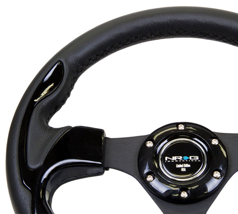 NRG Reinforced Steering Wheel (320mm) Blk w/Gloss Black Trim - Black Ops Auto Works