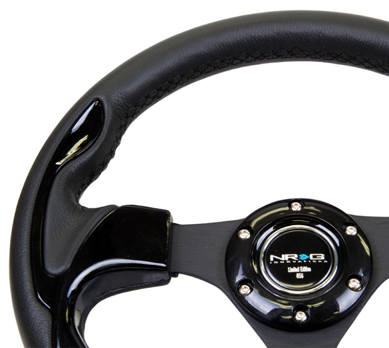 NRG Reinforced Steering Wheel (320mm) Blk w/Gloss Black Trim - Black Ops Auto Works
