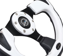 Load image into Gallery viewer, NRG Reinforced Steering Wheel (320mm) Blk w/White Trim &amp; 4mm 3-Spoke - Black Ops Auto Works