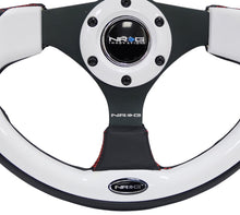 Load image into Gallery viewer, NRG Reinforced Steering Wheel (320mm) Blk w/White Trim &amp; 4mm 3-Spoke - Black Ops Auto Works