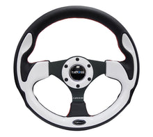 Load image into Gallery viewer, NRG Reinforced Steering Wheel (320mm) Blk w/White Trim &amp; 4mm 3-Spoke - Black Ops Auto Works