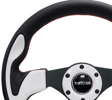 Load image into Gallery viewer, NRG Reinforced Steering Wheel (320mm) Blk w/White Trim &amp; 4mm 3-Spoke - Black Ops Auto Works