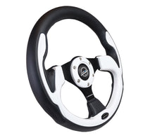 Load image into Gallery viewer, NRG Reinforced Steering Wheel (320mm) Blk w/White Trim &amp; 4mm 3-Spoke - Black Ops Auto Works