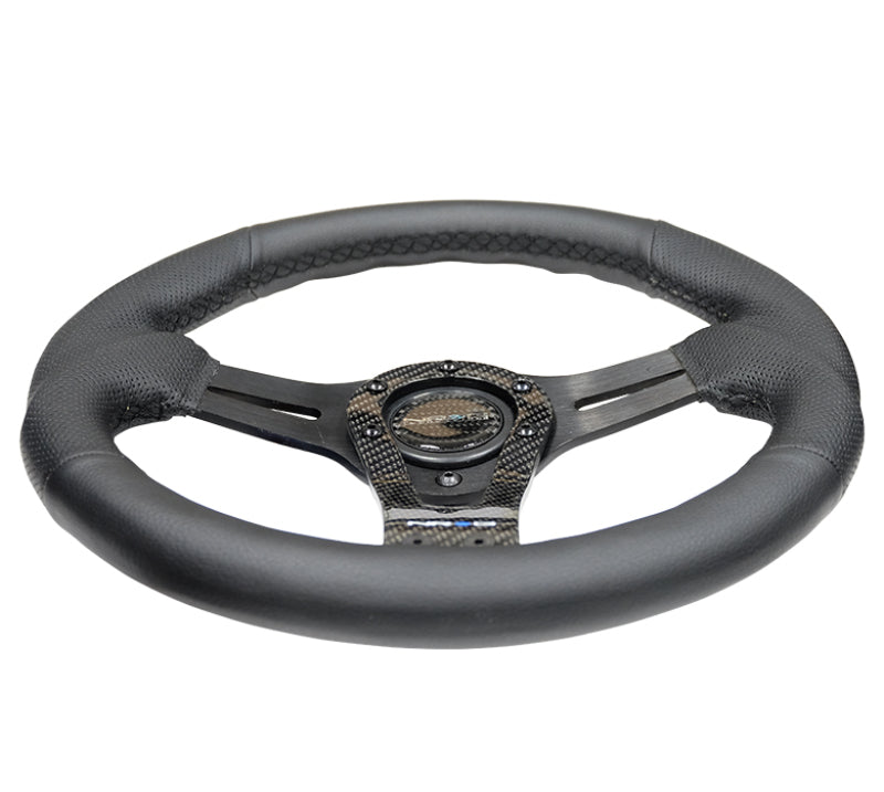 NRG Reinforced Steering Wheel (320mm) w/Carbon Center Spoke - Black Ops Auto Works