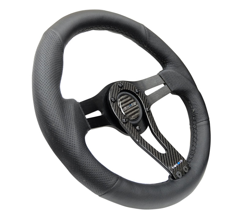 NRG Reinforced Steering Wheel (320mm) w/Carbon Center Spoke - Black Ops Auto Works
