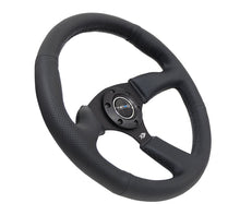 Load image into Gallery viewer, NRG Reinforced Steering Wheel (350mm / 2.5in. Deep) Blk Leather Comfort Grip w/5mm Matte Blk Spokes - Black Ops Auto Works