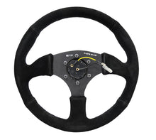 Load image into Gallery viewer, NRG Reinforced Steering Wheel (350mm / 2.5in. Deep) Blk Suede Comfort Grip w/5mm Matte Blk Spokes - Black Ops Auto Works