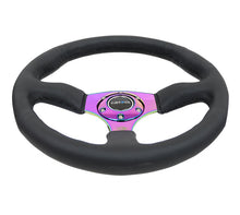 Load image into Gallery viewer, NRG Reinforced Steering Wheel (350mm / 2.5in. Deep) Leather Race Comfort Grip w/4mm Neochrome Spokes - Black Ops Auto Works