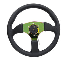Load image into Gallery viewer, NRG Reinforced Steering Wheel (350mm / 2.5in. Deep) Leather Race Comfort Grip w/4mm Neochrome Spokes - Black Ops Auto Works
