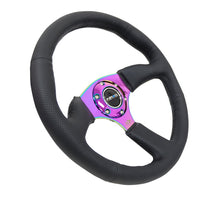 Load image into Gallery viewer, NRG Reinforced Steering Wheel (350mm / 2.5in. Deep) Leather Race Comfort Grip w/4mm Neochrome Spokes - Black Ops Auto Works
