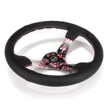 Load image into Gallery viewer, NRG Reinforced Steering Wheel (350mm/3in.) Hydro Dipped Sakura Floral w/ Pink Suede Black Stitch - NRG RST-036SAK-R