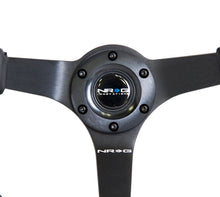 Load image into Gallery viewer, NRG Reinforced Steering Wheel (350mm / 3in. Deep) Bk Leather w/Bk BBall Stitch (Odi Bakchis Edition) - Black Ops Auto Works