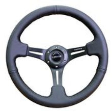 Load image into Gallery viewer, NRG Reinforced Steering Wheel (350mm / 3in. Deep) Black Leather w/ Black Stitching - Black Ops Auto Works