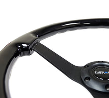 Load image into Gallery viewer, NRG Reinforced Steering Wheel (350mm / 3in. Deep) Black w/Black Chrome Solid 3-Spoke Center - Black Ops Auto Works
