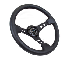 Load image into Gallery viewer, NRG Reinforced Steering Wheel (350mm / 3in. Deep) Blk Leather w/Blk Spoke &amp; Circle Cutouts - Black Ops Auto Works