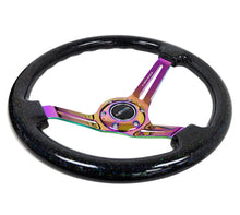 Load image into Gallery viewer, NRG Reinforced Steering Wheel (350mm / 3in. Deep) Blk Multi Color Flake w/ Neochrome Center Mark - Black Ops Auto Works
