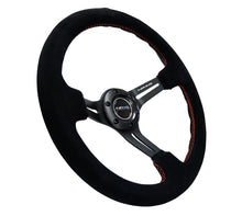 Load image into Gallery viewer, NRG Reinforced Steering Wheel (350mm / 3in. Deep) Blk Suede w/Red Stitching &amp; 5mm Spokes w/Slits - Black Ops Auto Works