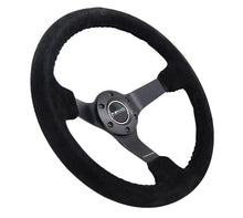 Load image into Gallery viewer, NRG Reinforced Steering Wheel (350mm / 3in. Deep) Blk Suede/Blk Bball Stitch w/5mm Matte Black Spoke - Black Ops Auto Works