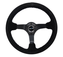 Load image into Gallery viewer, NRG Reinforced Steering Wheel (350mm / 3in. Deep) Blk Suede/Blk Bball Stitch w/5mm Matte Black Spoke - Black Ops Auto Works