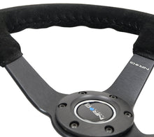 Load image into Gallery viewer, NRG Reinforced Steering Wheel (350mm / 3in. Deep) Blk Suede/Blk Bball Stitch w/5mm Matte Black Spoke - Black Ops Auto Works