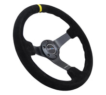 Load image into Gallery viewer, NRG Reinforced Steering Wheel (350mm / 3in. Deep) Blk Suede/X-Stitch w/5mm Blk Spoke &amp; Yellow CM - Black Ops Auto Works