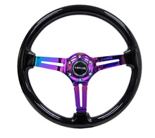 Load image into Gallery viewer, NRG Reinforced Steering Wheel (350mm / 3in. Deep) Blk Wood w/Blk Matte Spoke/Neochrome Center Mark - Black Ops Auto Works